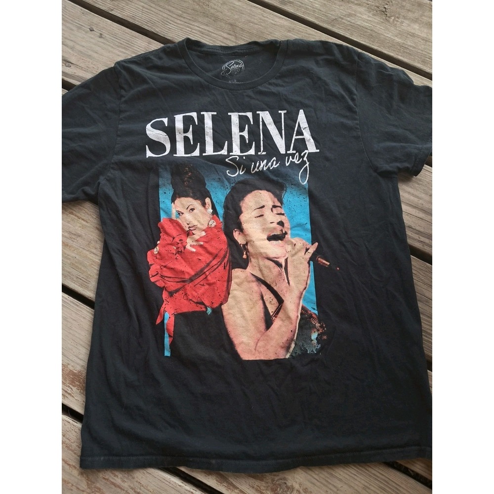 Selena "Si Una Vez" Graphic Tee Mens Size Large Black Short Sleeve J12